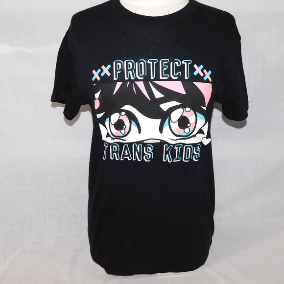 Hot Topic Black Matter PROTECT TRANS KIDS Graphic T Shirt Womens M - Picture 1 of 8